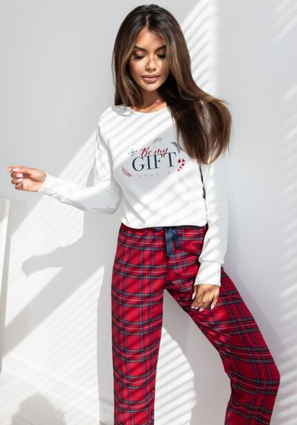 Pižama Sensis Maribel Interlock/Flanela ilgomis rankovėmis Christmas S-XL