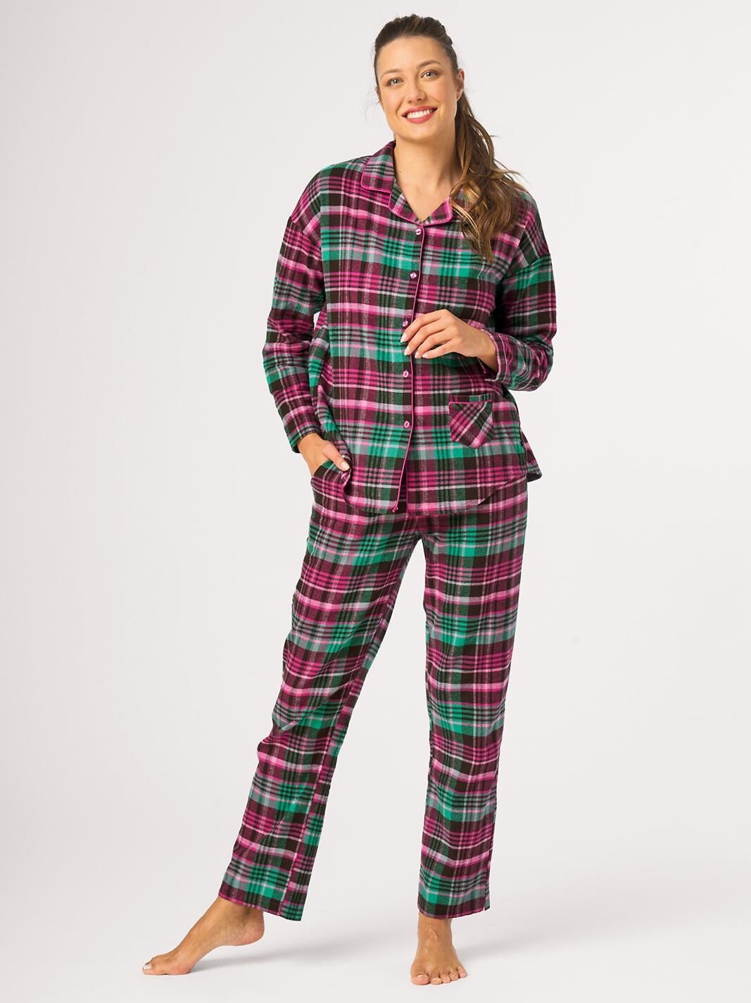 446195.jpg Pižama Key LNS 414 B26 ilgomis rankovėmis S-XL sagstoma - Image 1