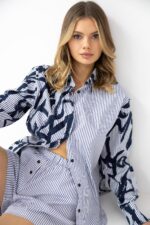 Pižama Sensis Hallie trumpomis rankovėmis S-XL sagstoma - Image 5